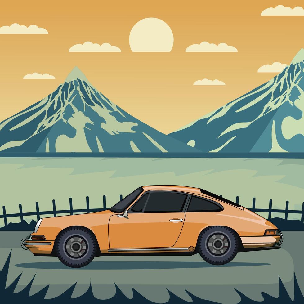 sedan car art , Side View template vector