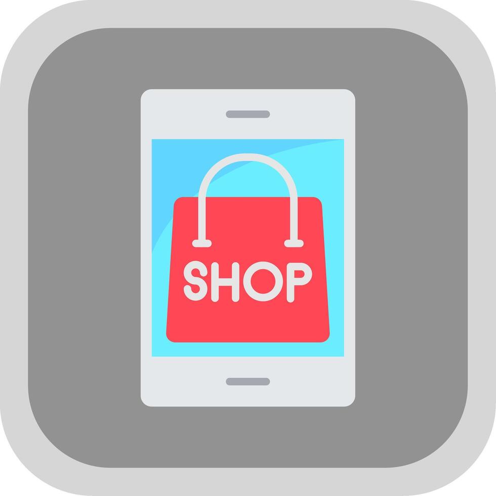 OnLine Circle Multi Circle Shoping Flat round corner Icon Design vector