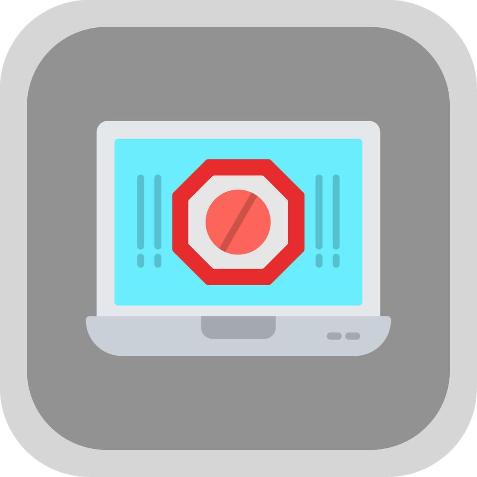 Ad Blocker Flat round corner Icon Design vector