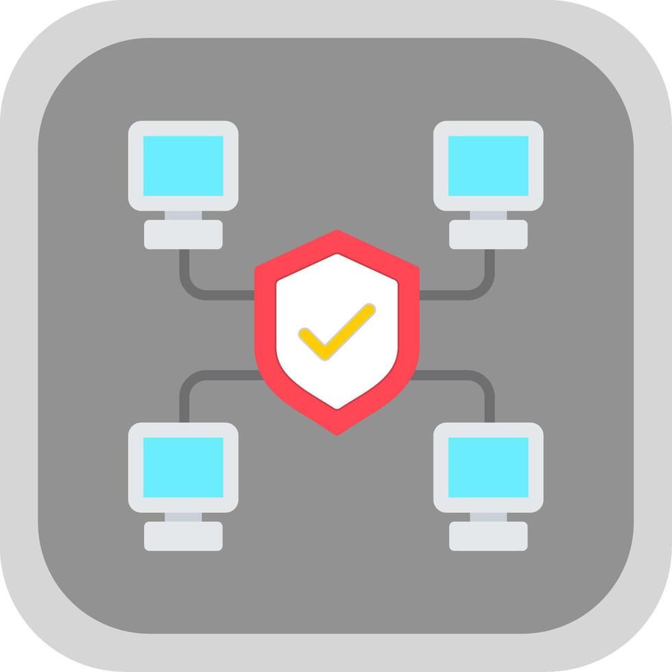 Network Flat round corner Icon Design vector