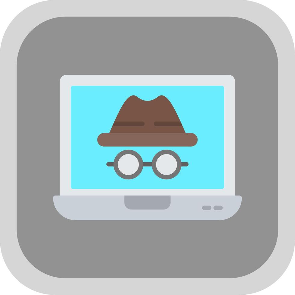 Incognito Flat round corner Icon Design vector