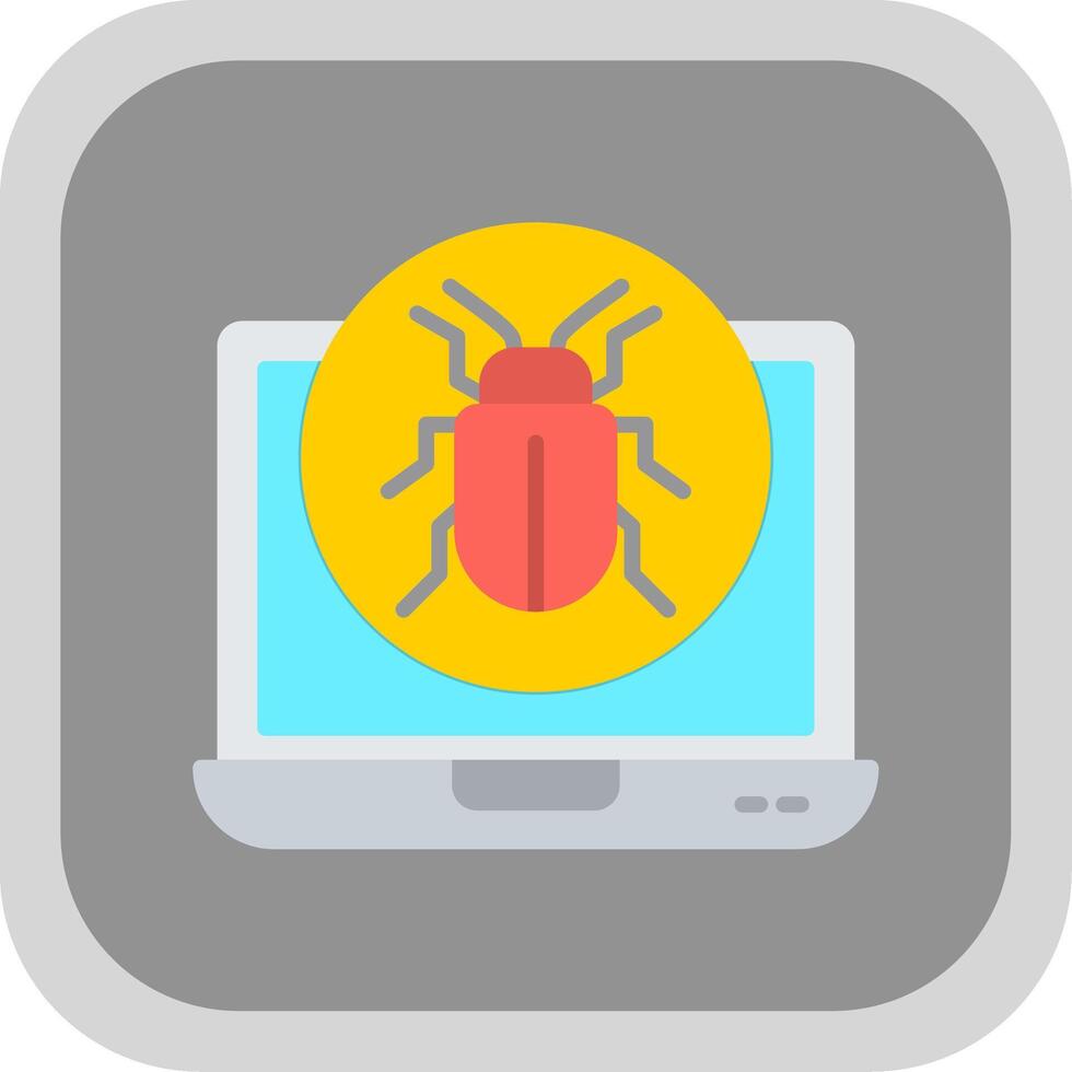 Bug Flat round corner Icon Design vector