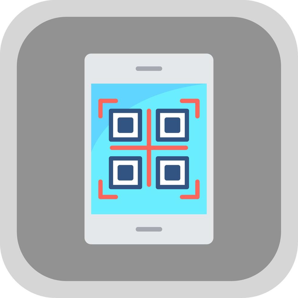 Qr Code Flat round corner Icon Design vector