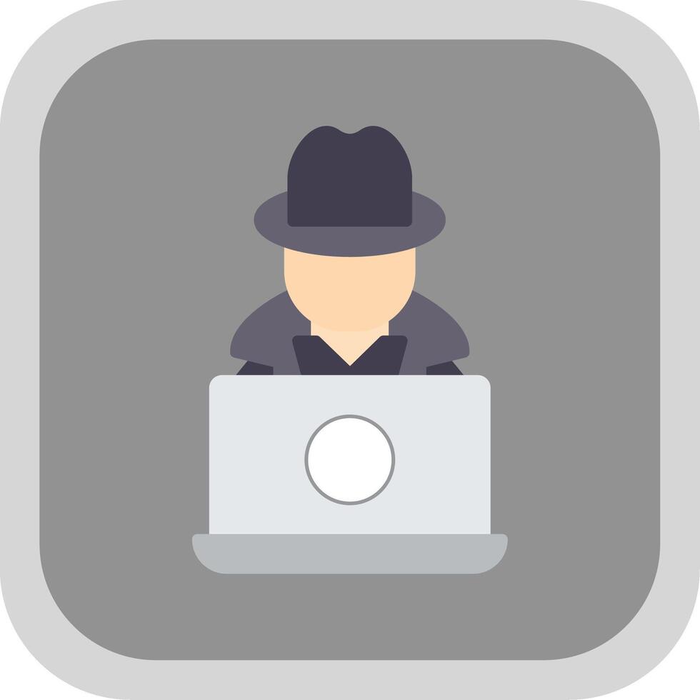 Hacker Flat round corner Icon Design vector