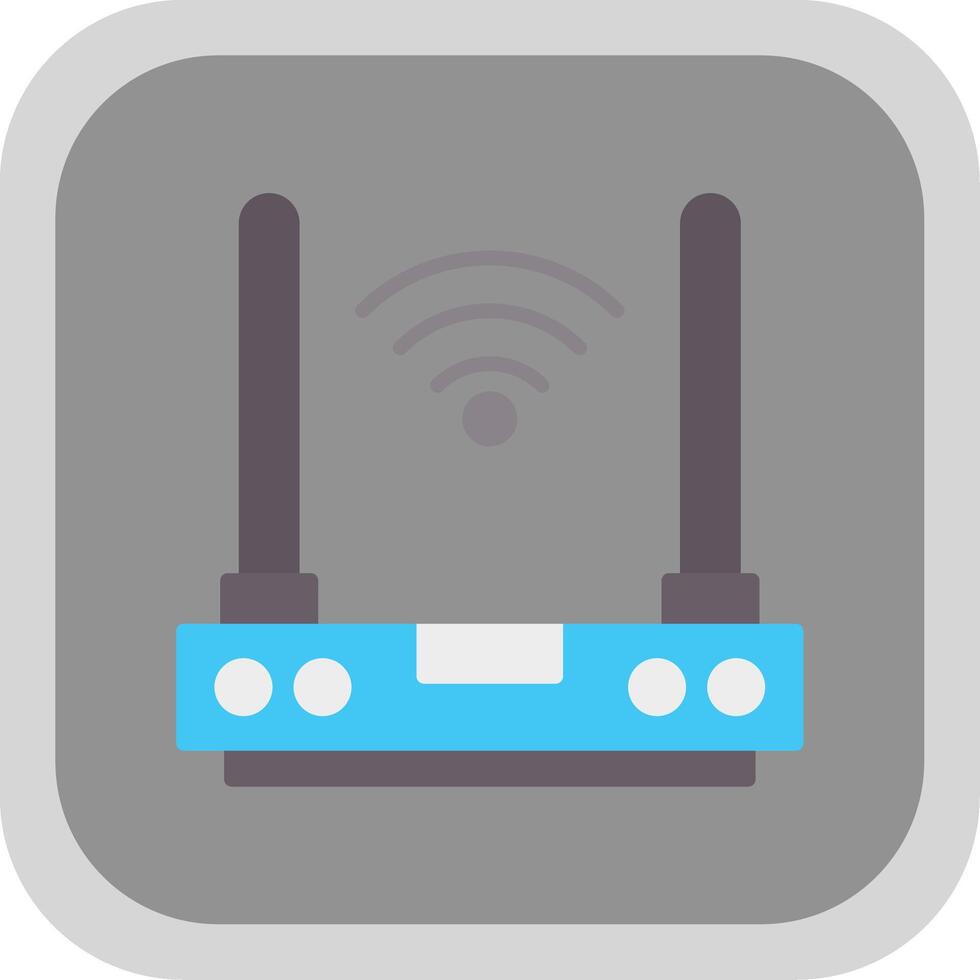 Router Flat round corner Icon Design vector