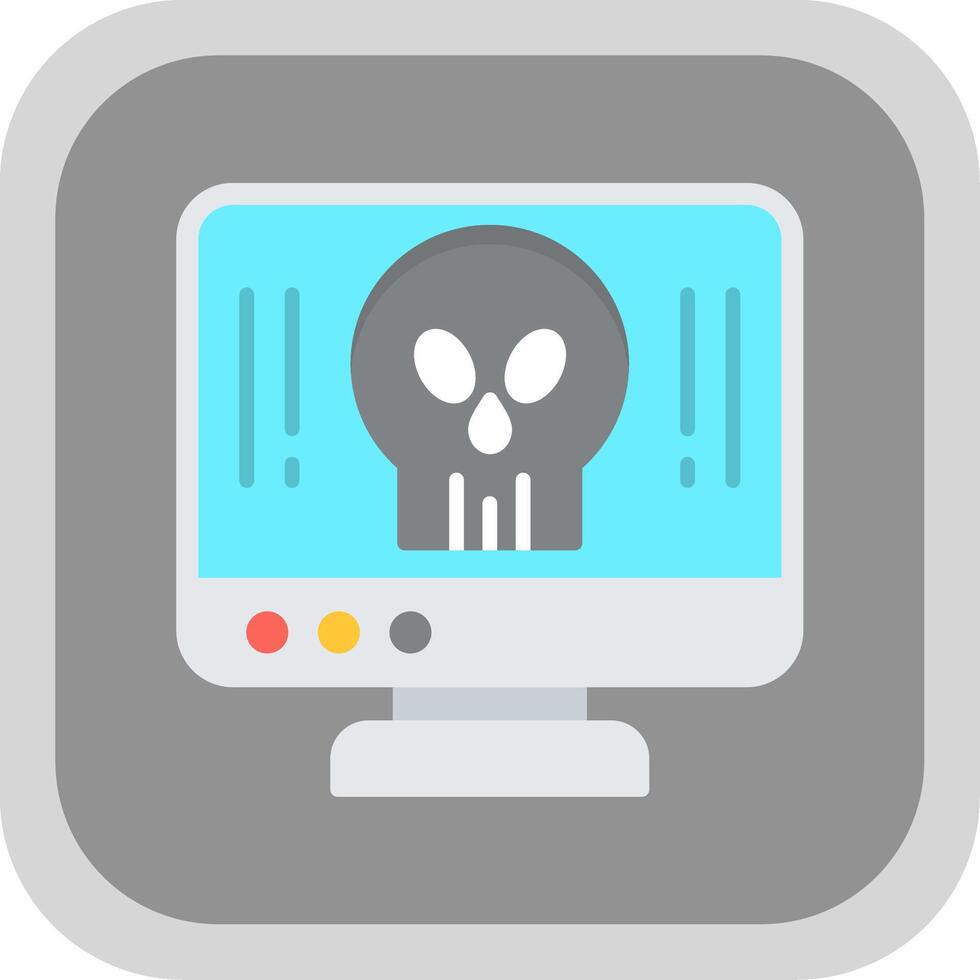 Computer Flat round corner Icon Design vector