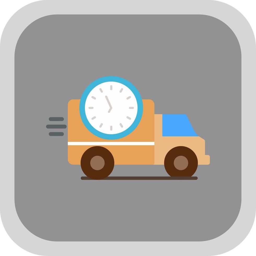 Delivery Time Flat round corner Icon Design vector