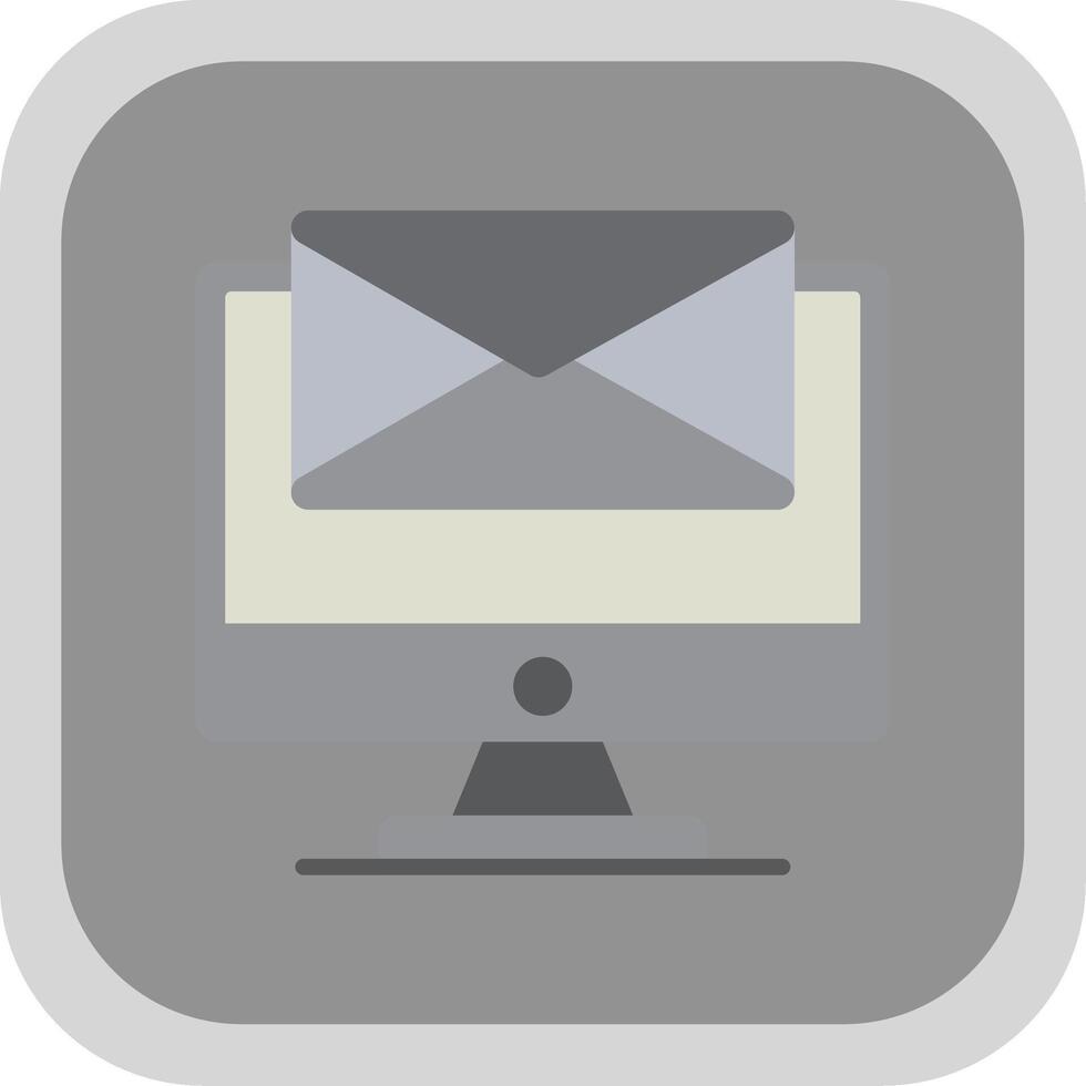 Mail Flat round corner Icon Design vector