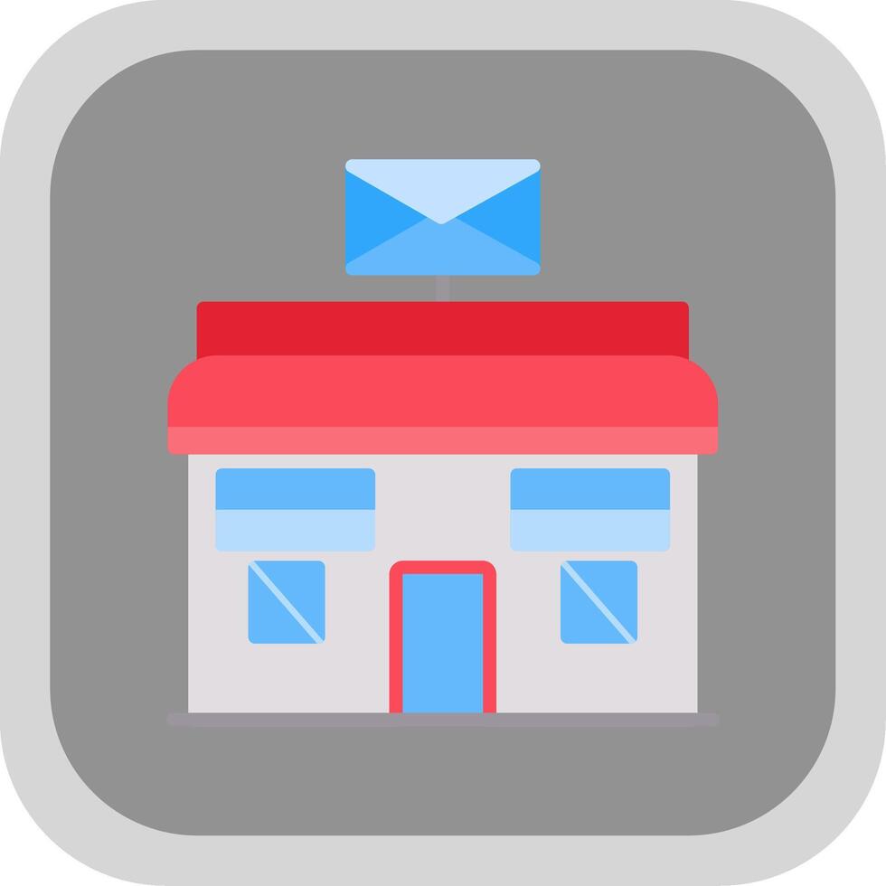 Post Office Flat round corner Icon Design vector