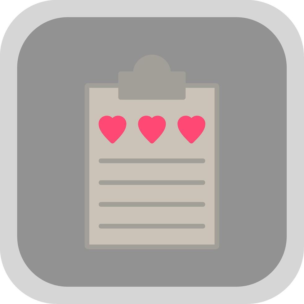 Wish List Flat round corner Icon Design vector