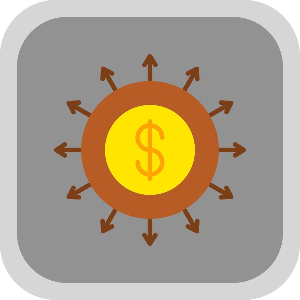 Budget Spending Flat round corner Icon Design vector
