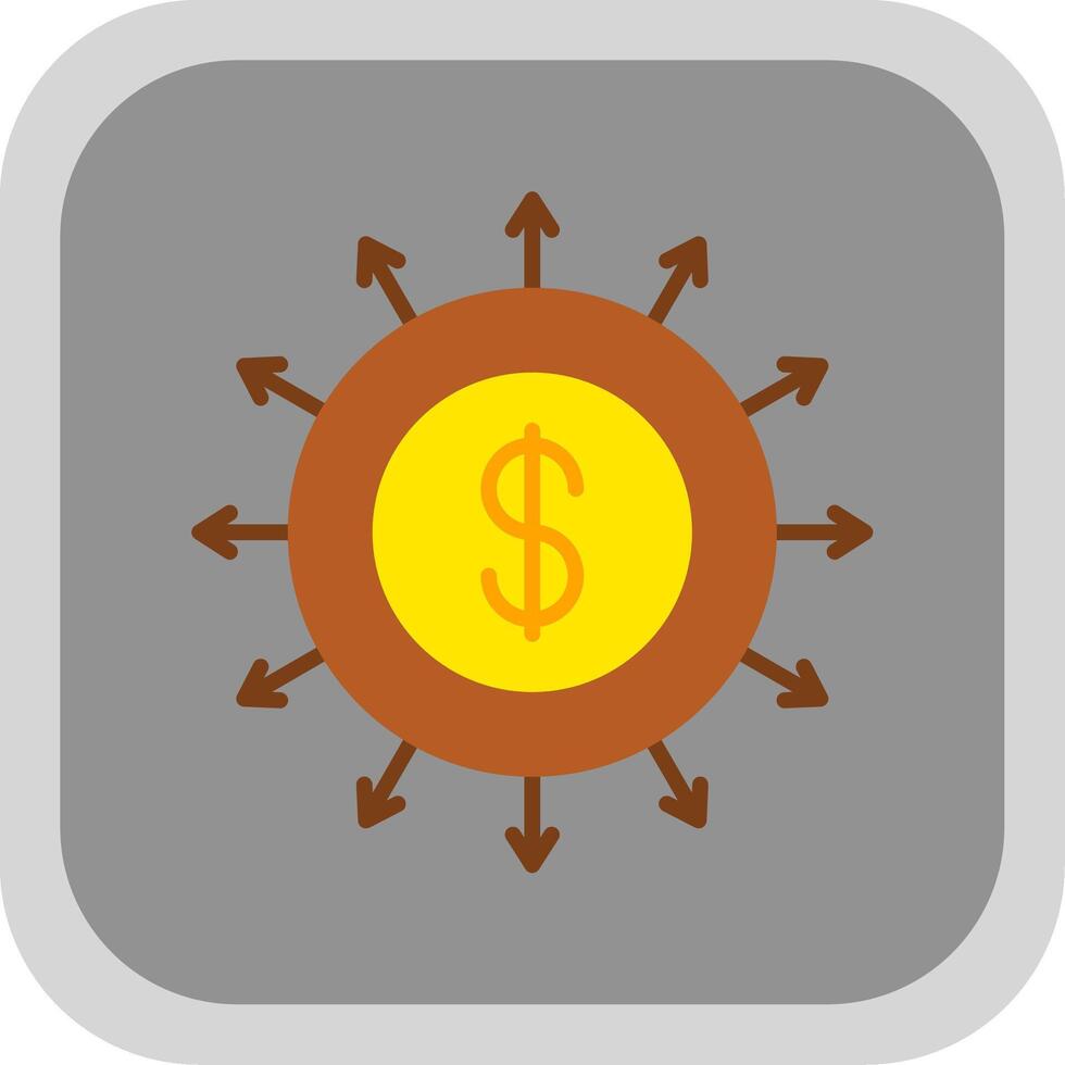 Budget Spending Flat round corner Icon Design vector