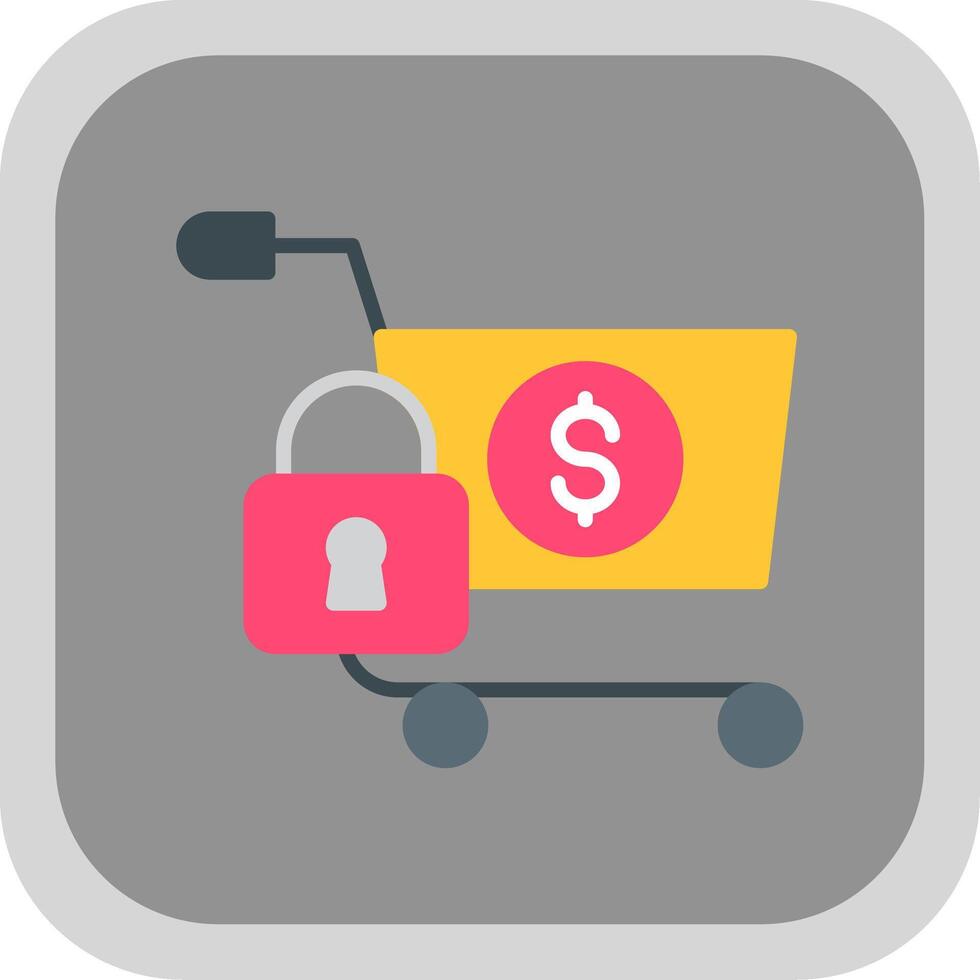 Secure OnLine Circle Multi Circle Shopping Flat round corner Icon Design vector