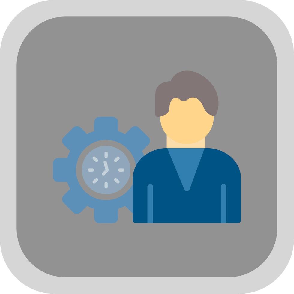 Working Hours Flat round corner Icon Design vector