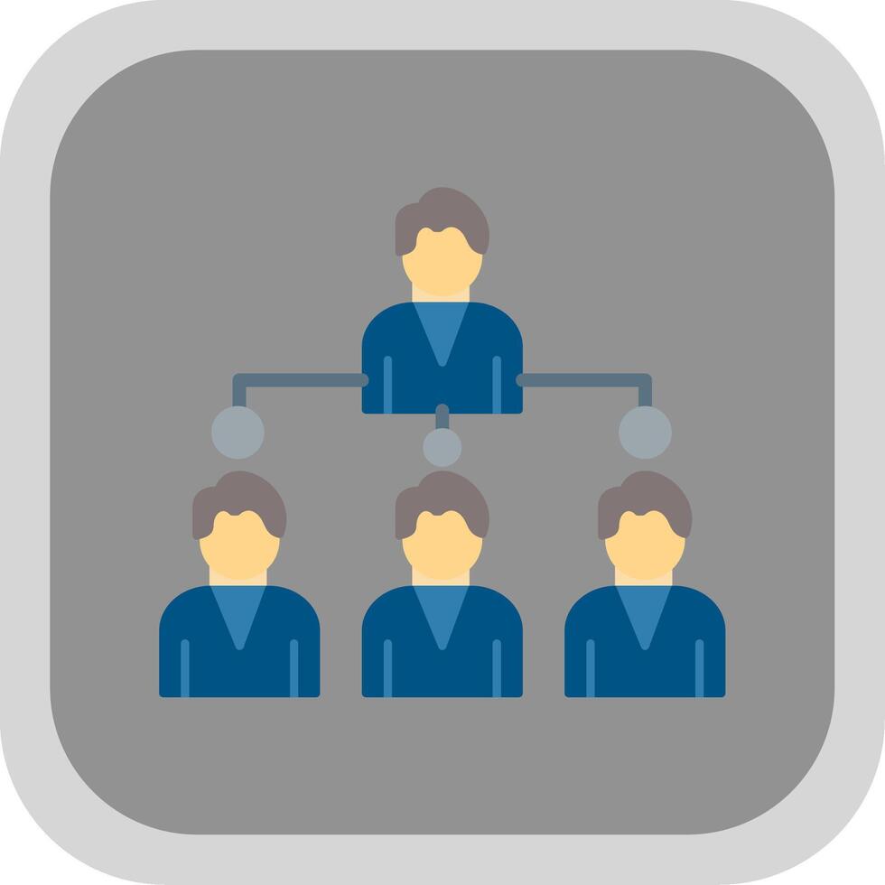 Company Structure Flat round corner Icon Design vector