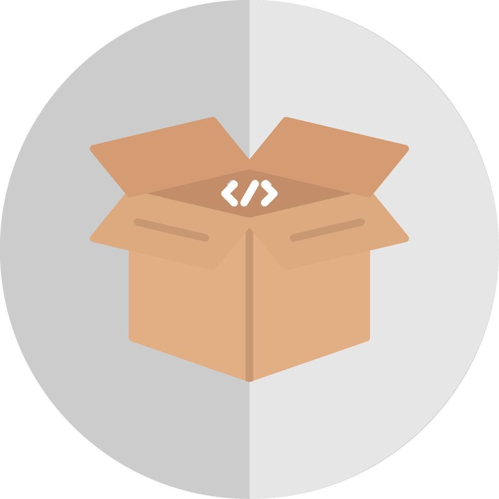 Open Box Flat Scale Icon Design vector