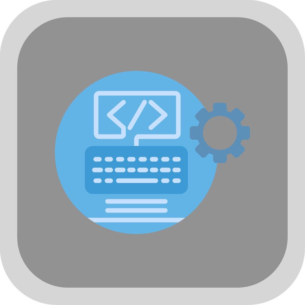 Web Development Flat round corner Icon Design vector
