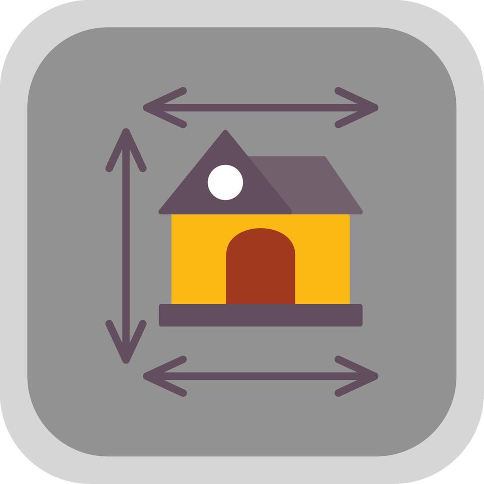 Home Dimensions Flat round corner Icon Design vector