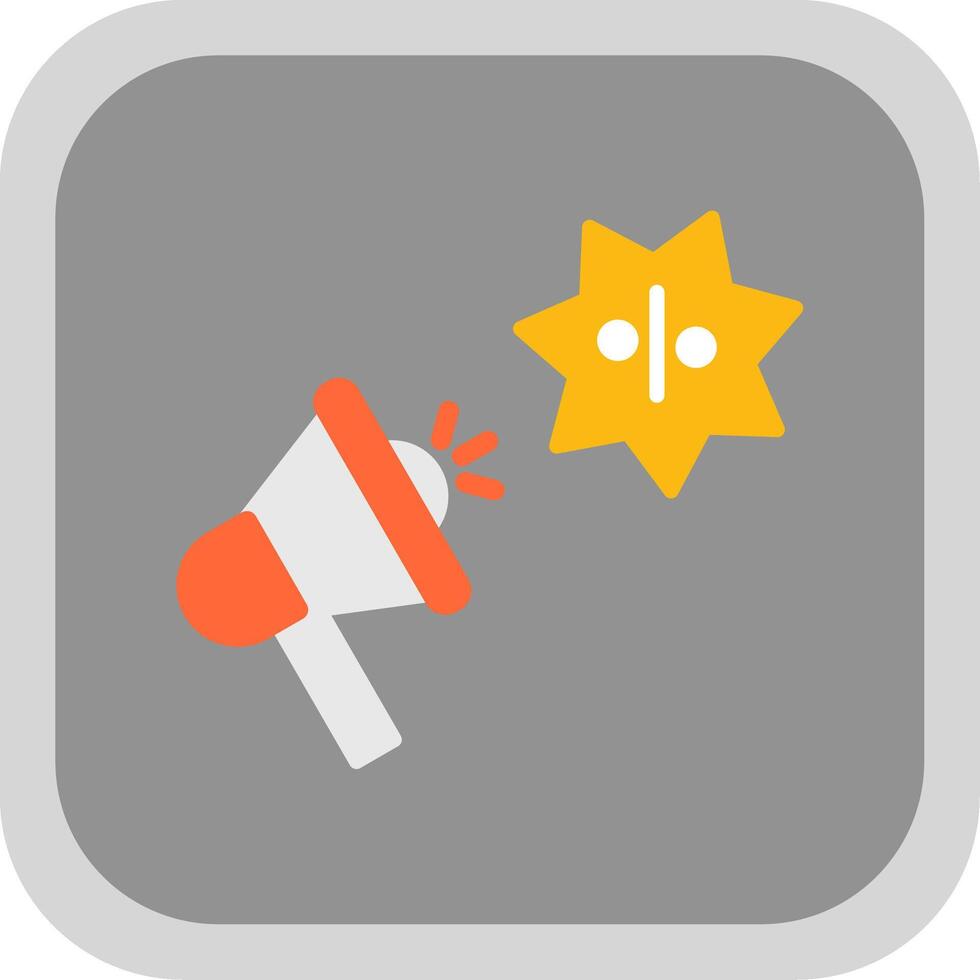 Promotion Flat round corner Icon Design vector