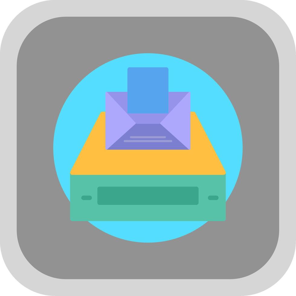 Project Inbox Flat round corner Icon Design vector