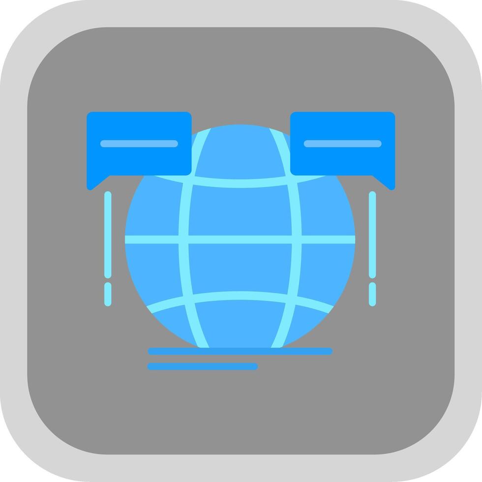Global Forum Flat round corner Icon Design vector