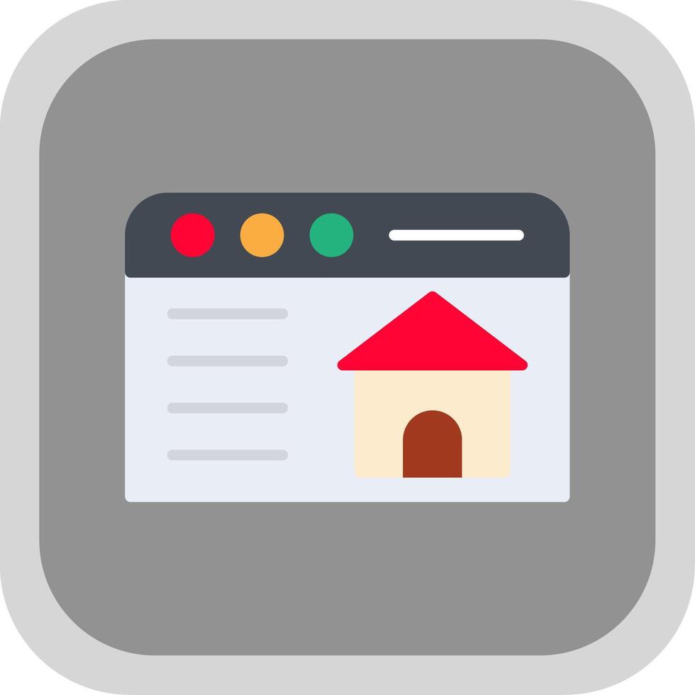 Real Estate Website Flat round corner Icon Design vector