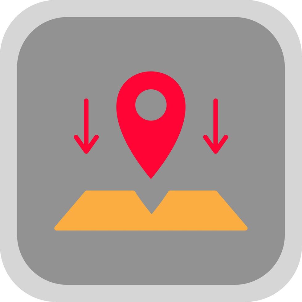 Locations Flat round corner Icon Design vector