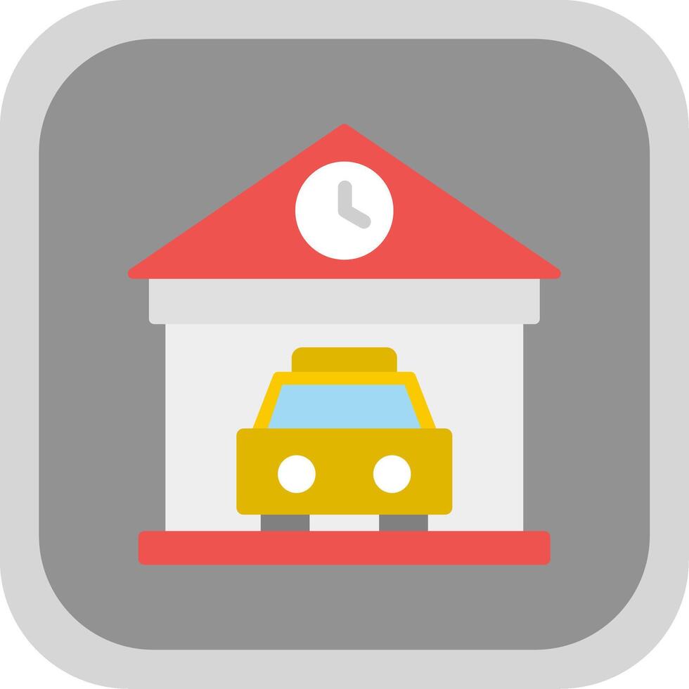 Garage Flat round corner Icon Design vector