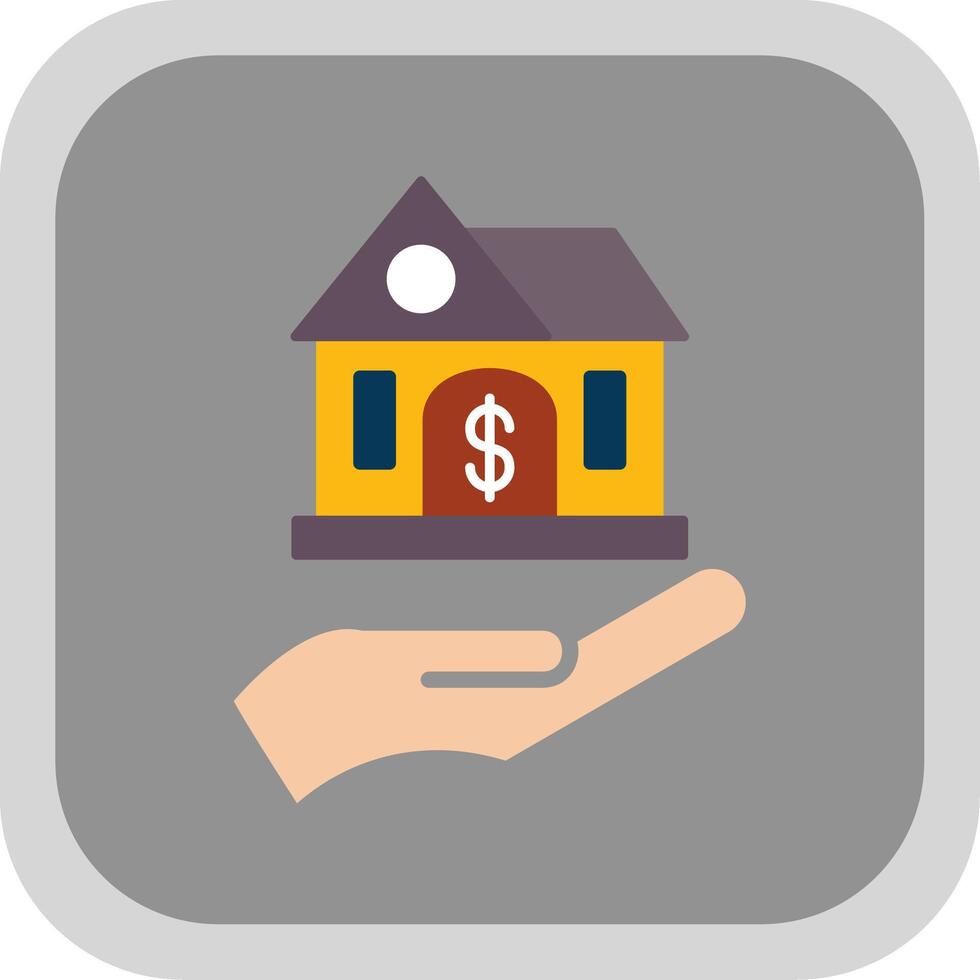 Buy A house Flat round corner Icon Design vector