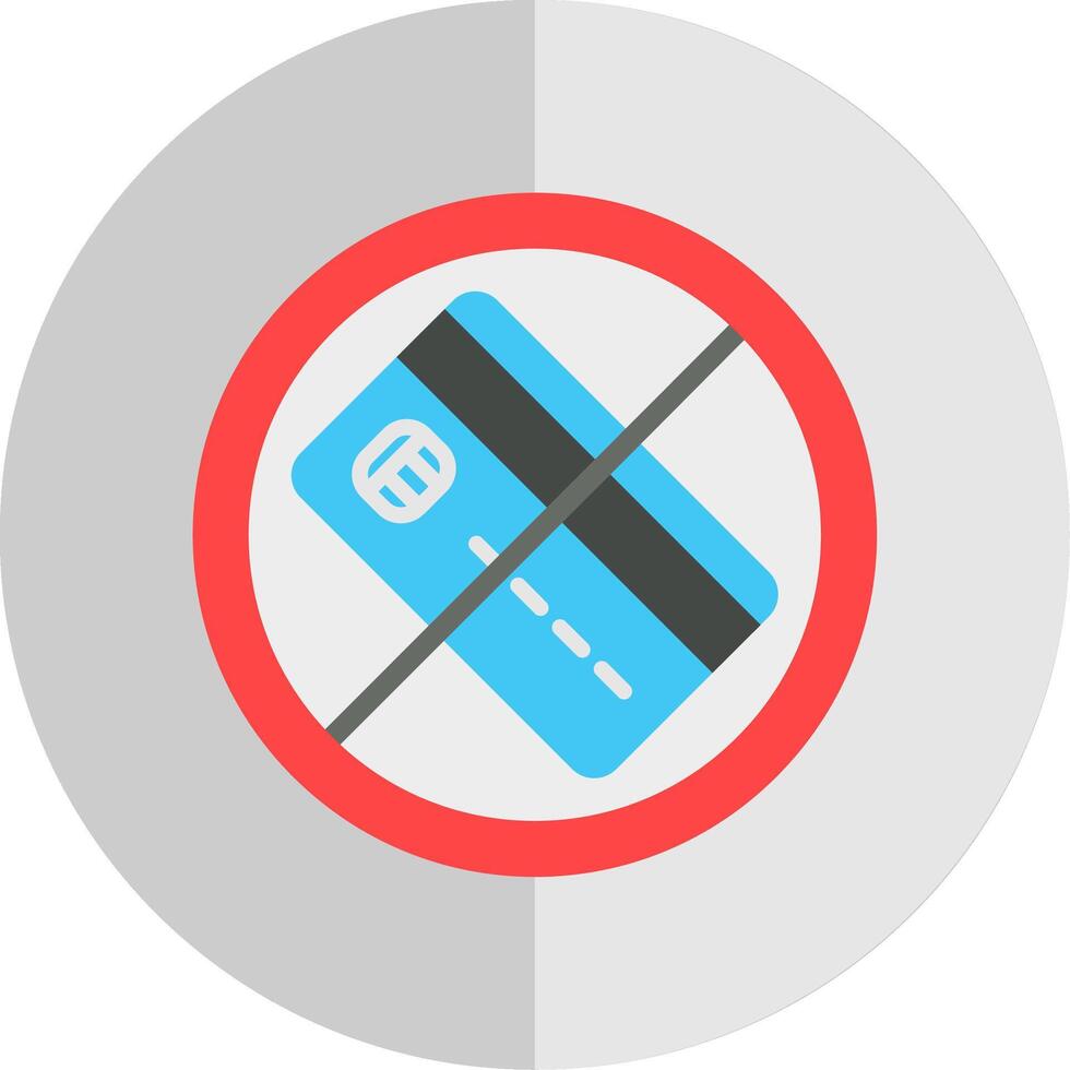 No Credit Card Flat Scale Icon Design vector
