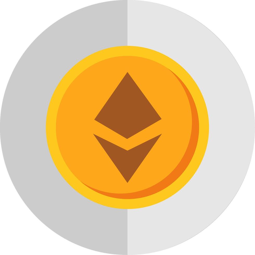 ethereum plano escala icono diseño vector