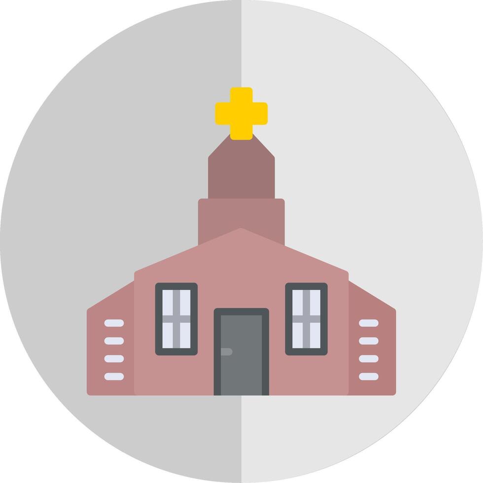 Iglesia plano escala icono diseño vector