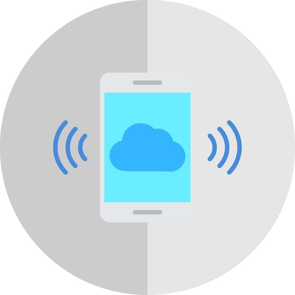 Mobile Cloud Flat Scale Icon Design vector