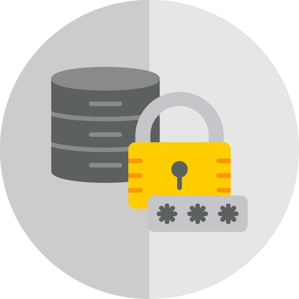 Secured Database Flat Scale Icon Design vector
