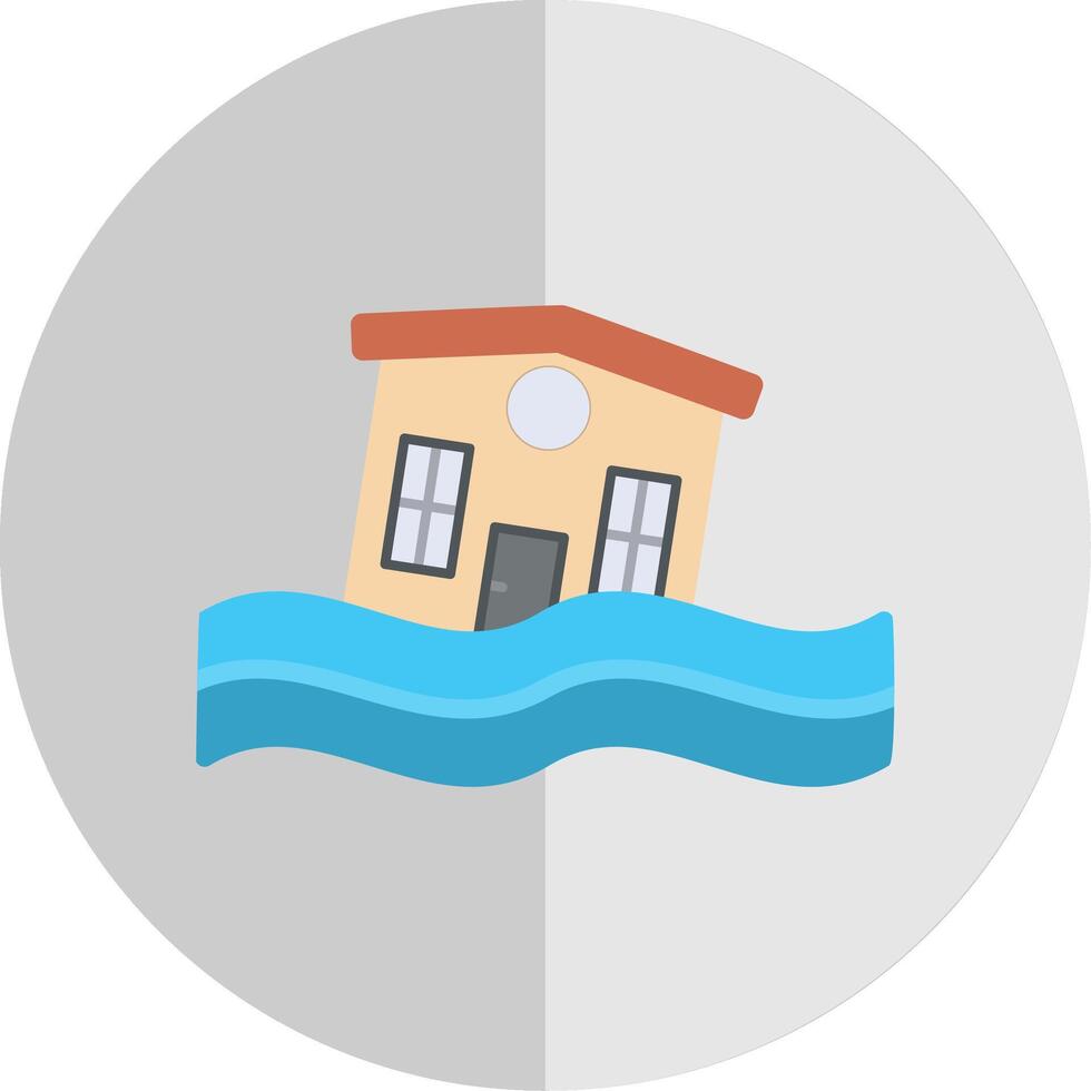 inundado casa plano escala icono diseño vector