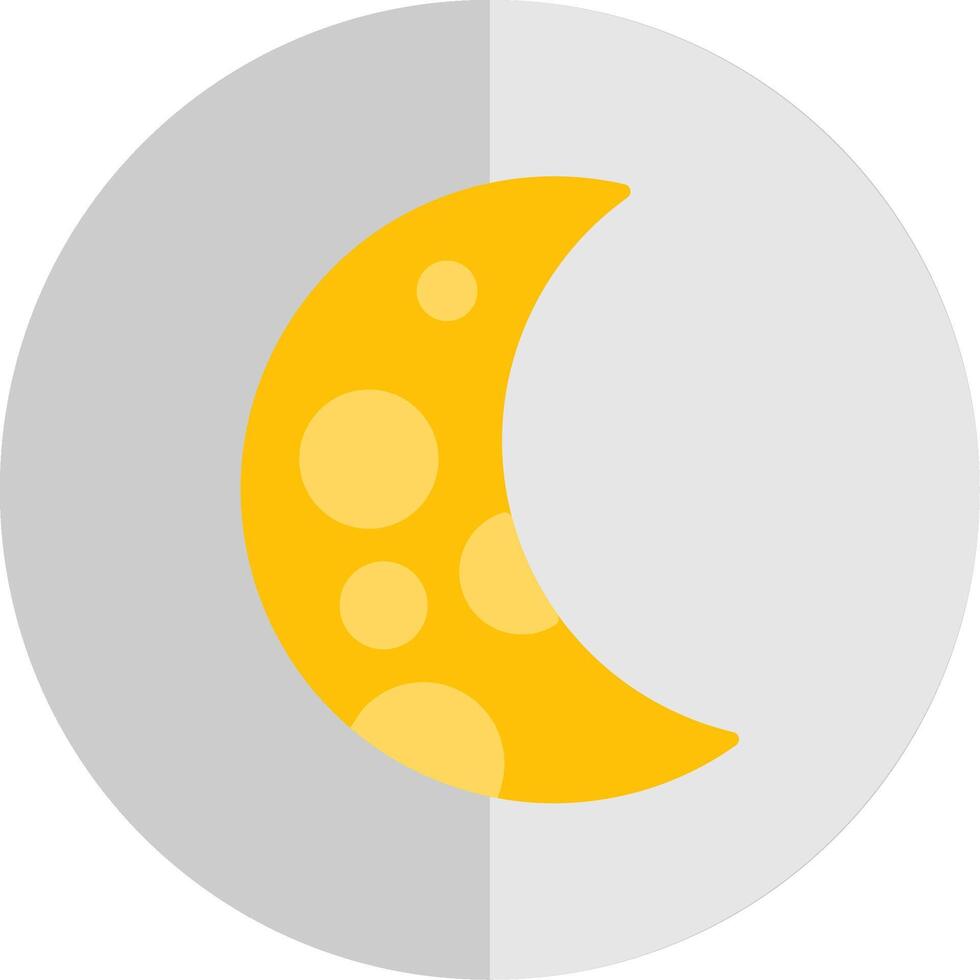 Crescent Moon Flat Scale Icon Design vector