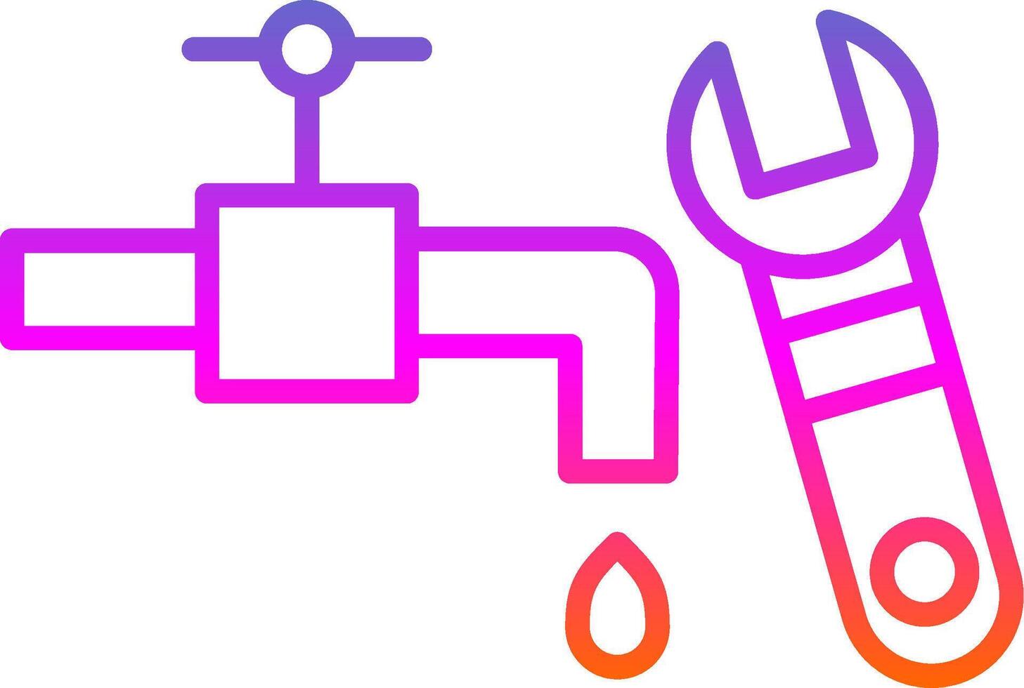 Plumbing Line Gradient Icon Design vector