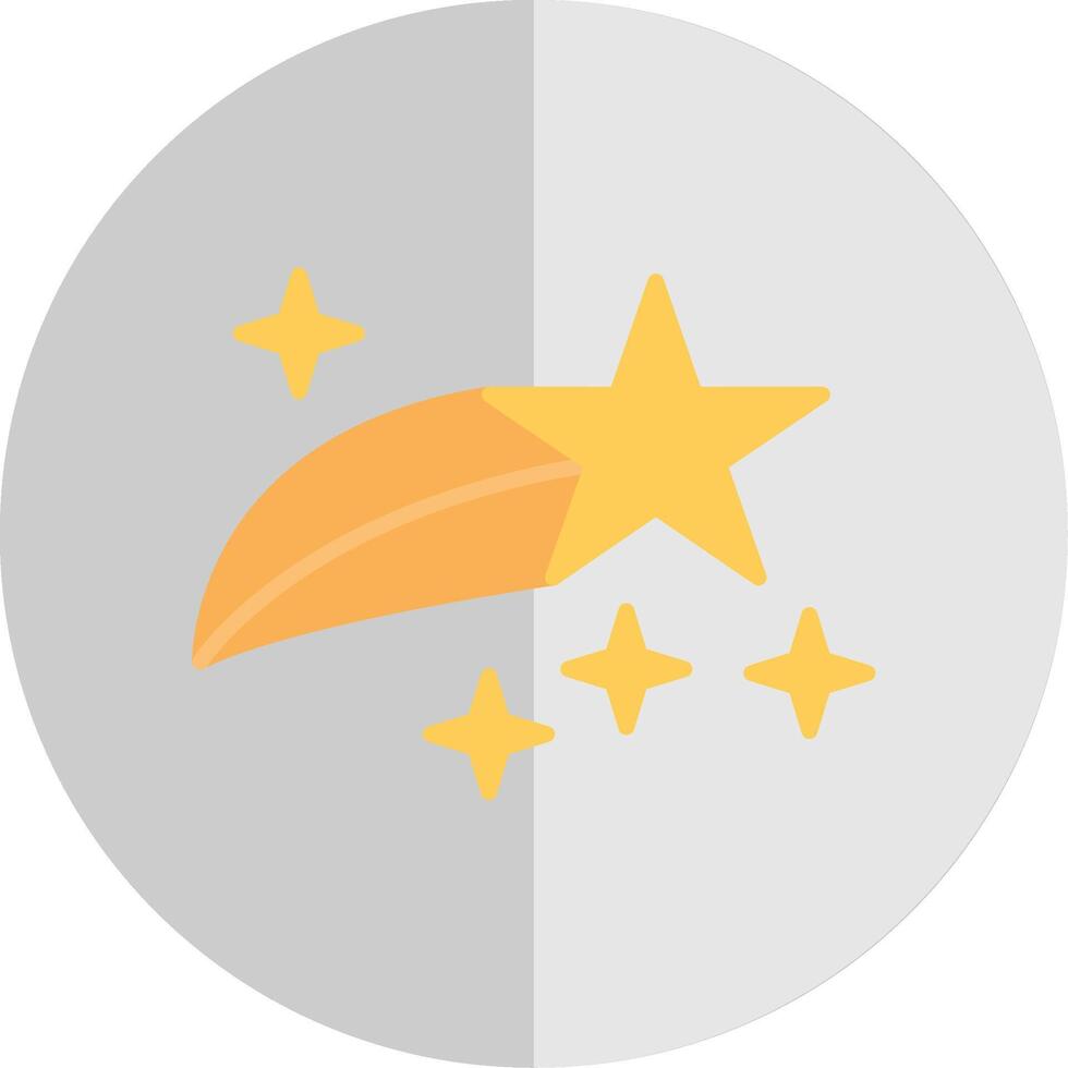 Shooting Star Flat Scale Icon Design vector