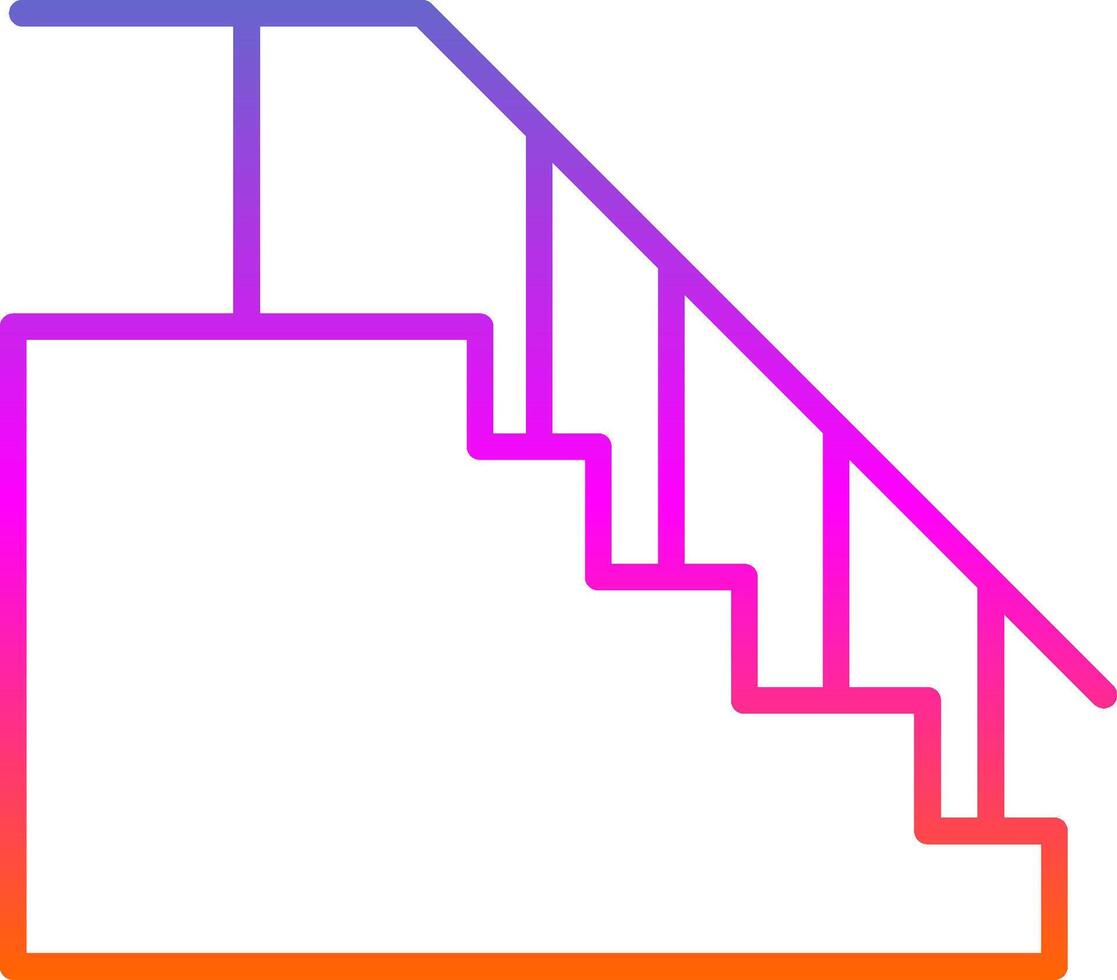 Stairs Line Gradient Icon Design vector