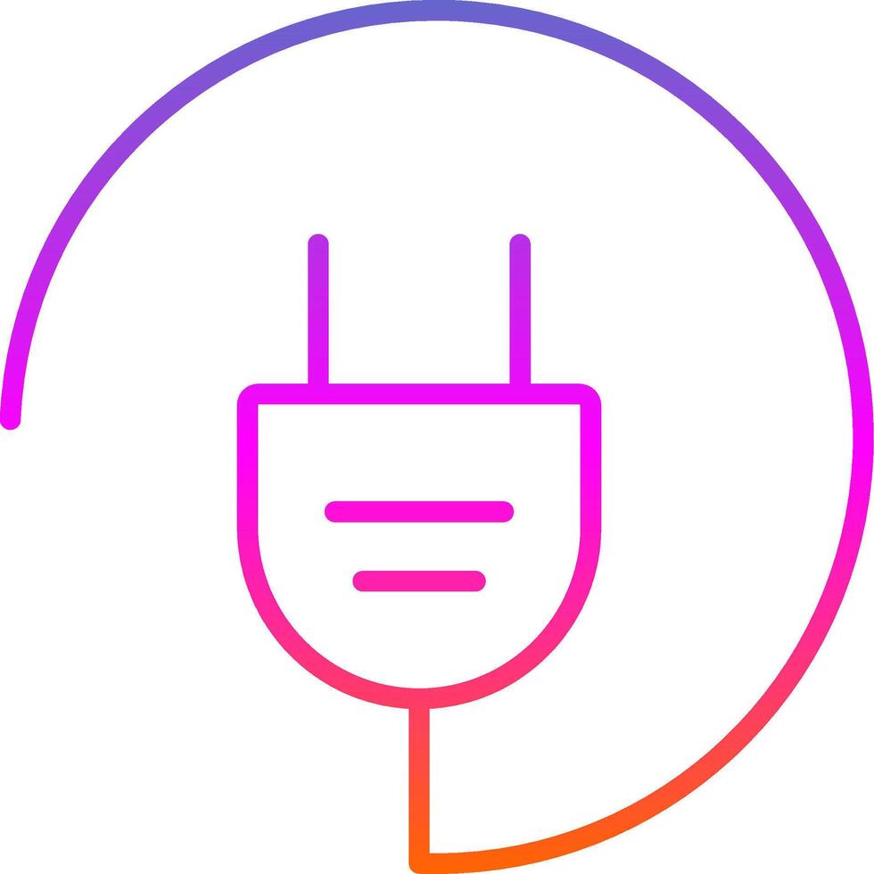 Plug Line Gradient Icon Design vector