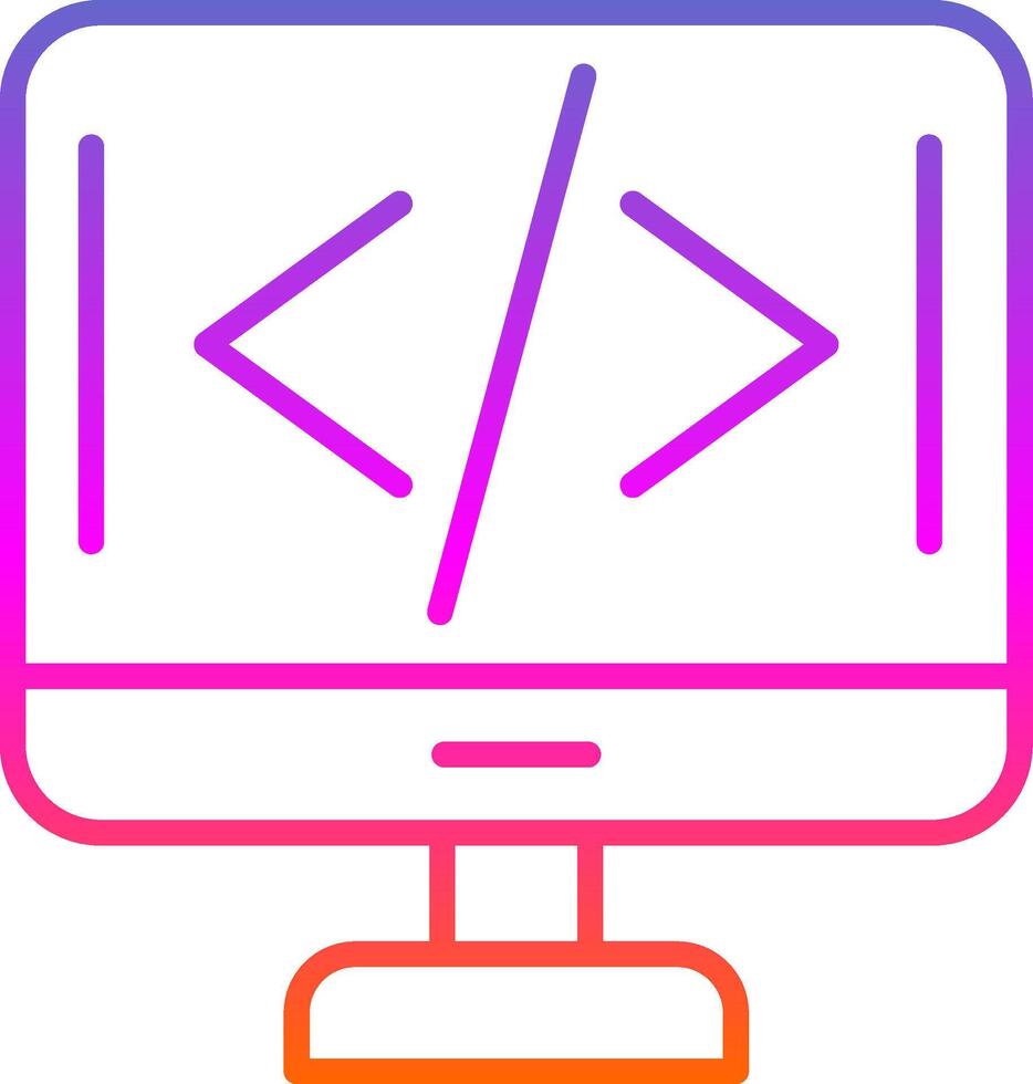 programación línea degradado icono diseño vector