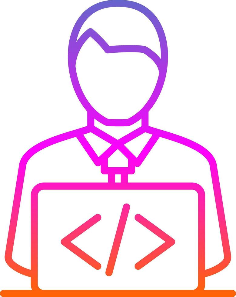 Developer Line Gradient Icon Design vector