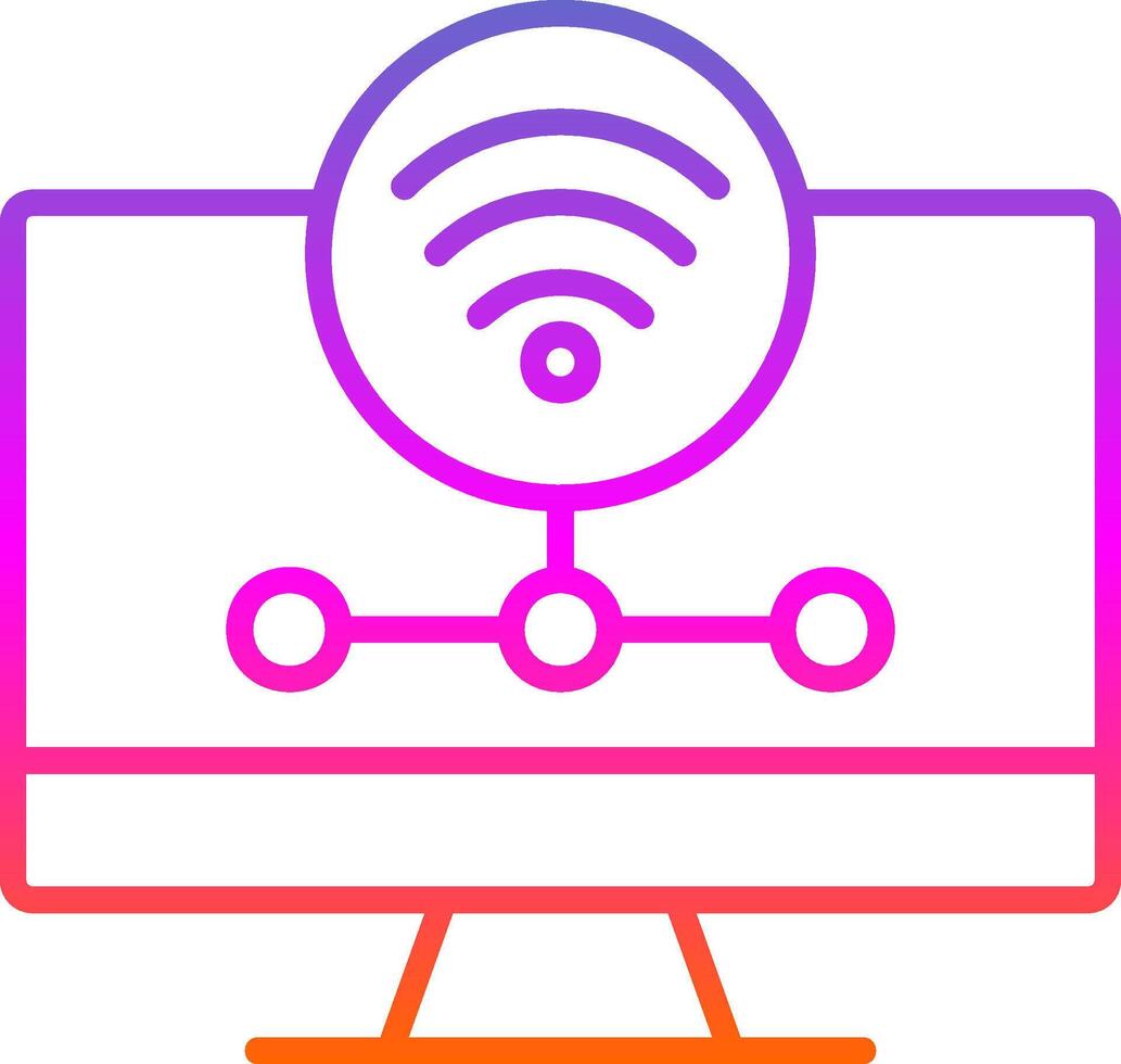 Wifi servidor línea degradado icono diseño vector