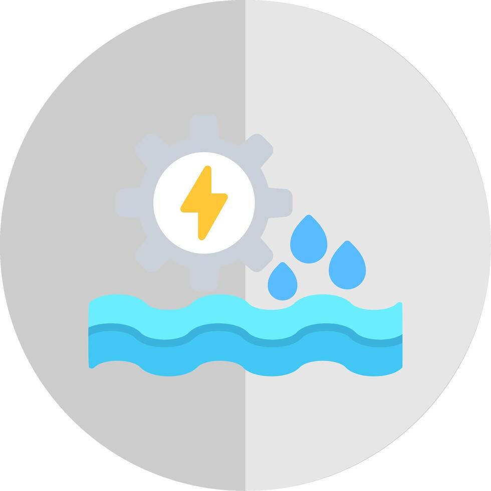 Hydro Power Flat Scale Icon Design vector