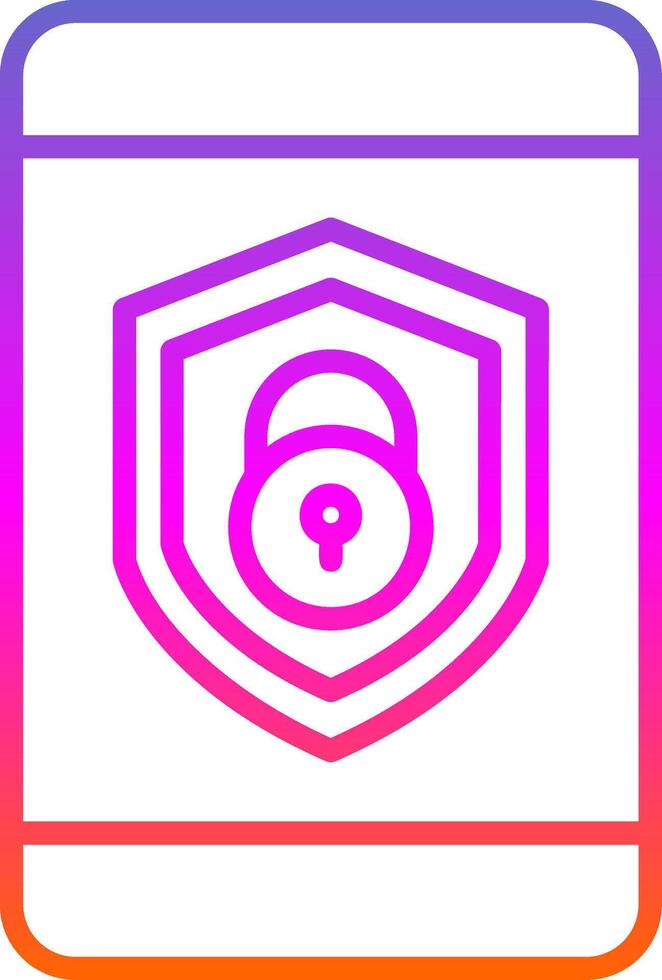 Security mobile Lock Line Gradient Icon Design vector