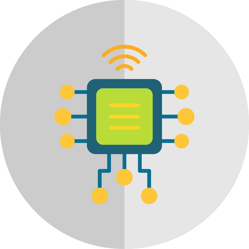 Computer Chip Flat Scale Icon Design vector