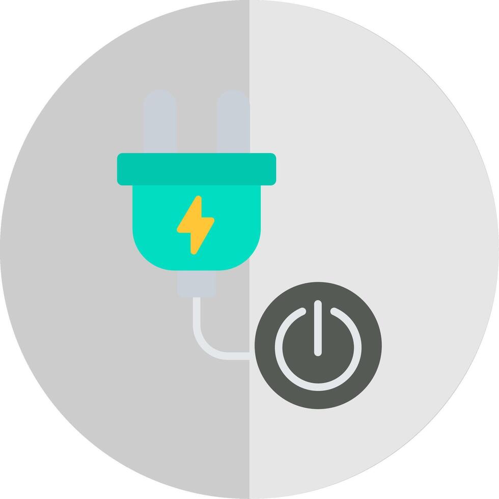 Power Button Flat Scale Icon Design vector