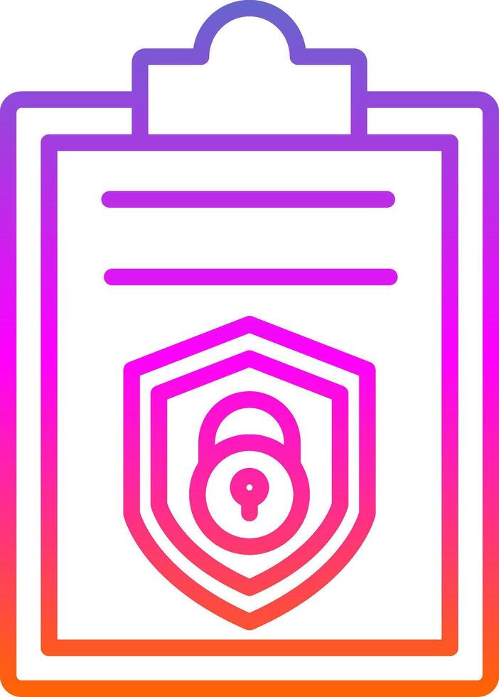 Security Report Line Gradient Icon Design vector