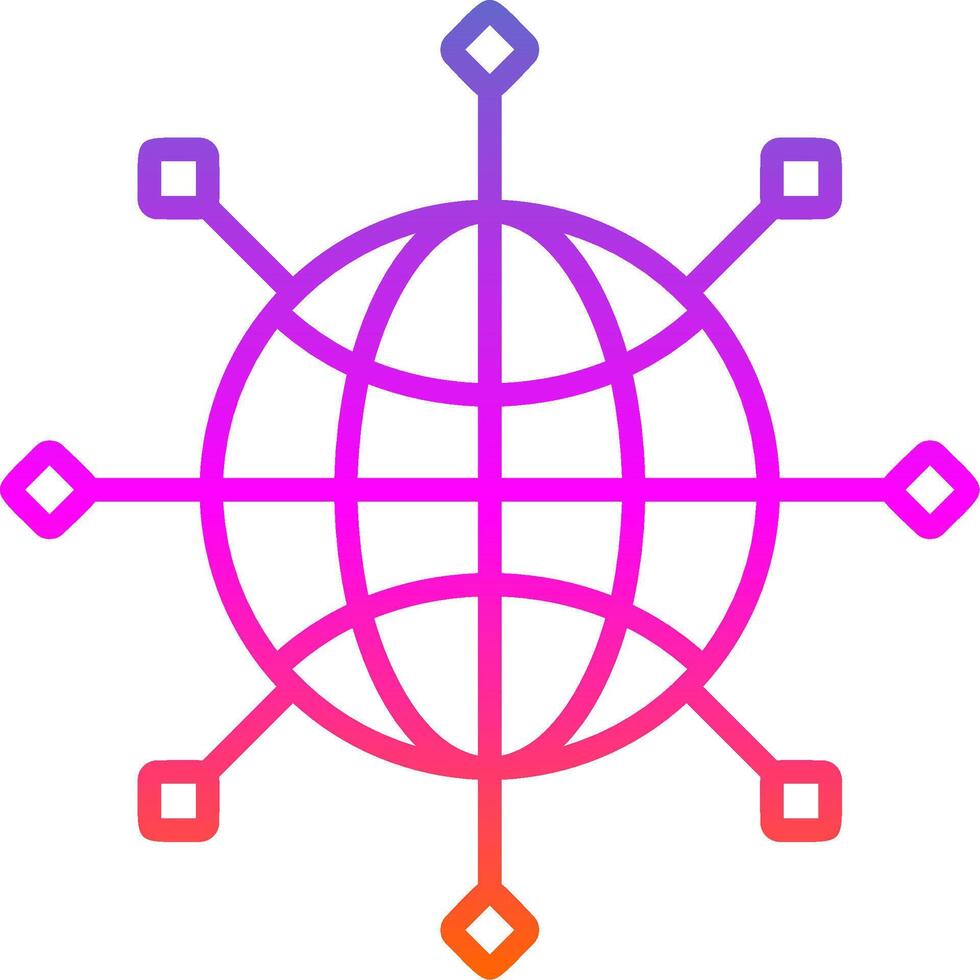 Global Connect Line Gradient Icon Design vector