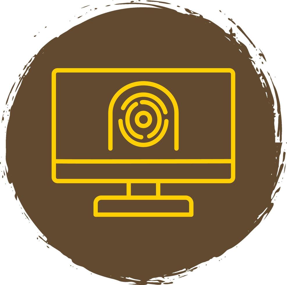 Security Computer Faceprint Line Gradient Icon Design vector
